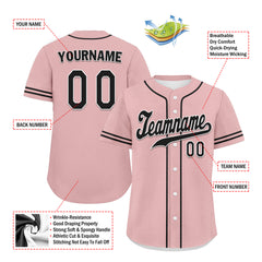 Custom Pink Classic Style Black Personalized Authentic Baseball Jersey UN002-bd0b00d8-b8