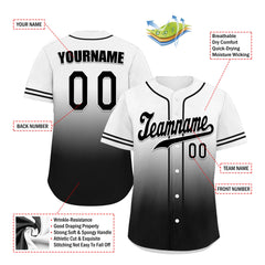 Custom White Black Fade Fashion Personalized Authentic Baseball Jersey UN002-bd0b007b-d