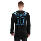 Custom Black Light Blue Gothic Personalized Hockey Jersey HCKJ01-E0601-10