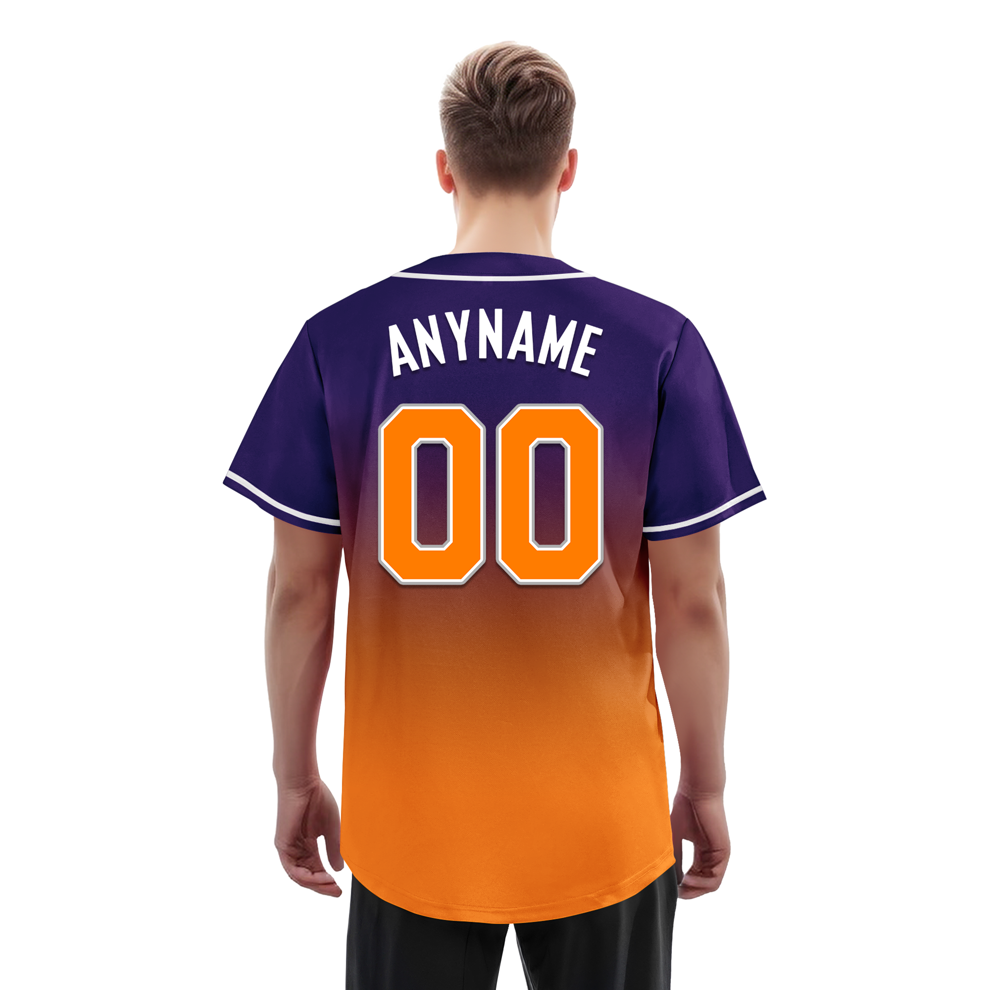 Custom Purple Orange Fade Fashion Personalized Authentic Baseball Jersey BSBJ01-D0a70de