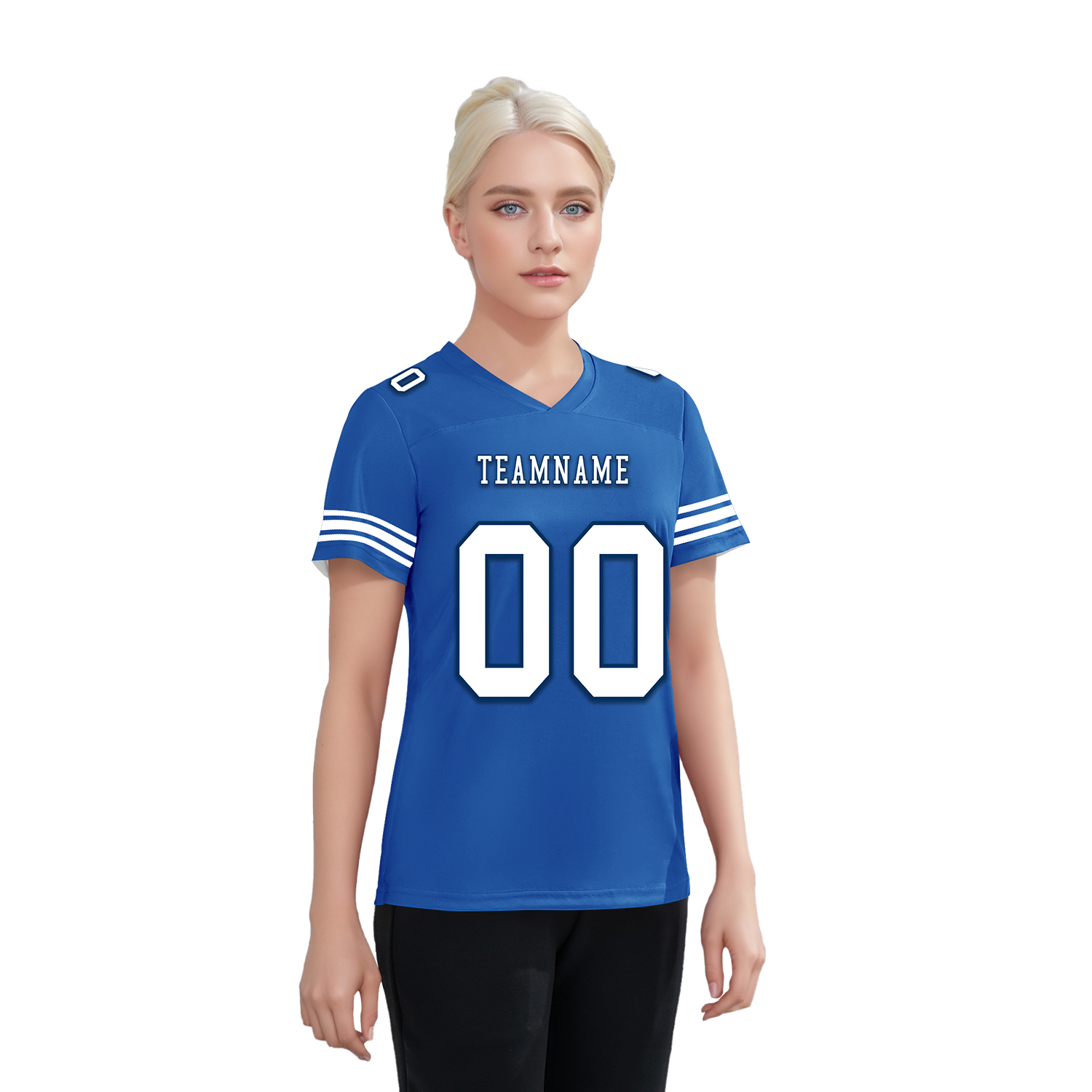 Custom Blue Classic Style Personalized Authentic Football Jersey FBJ02-bd0a700f