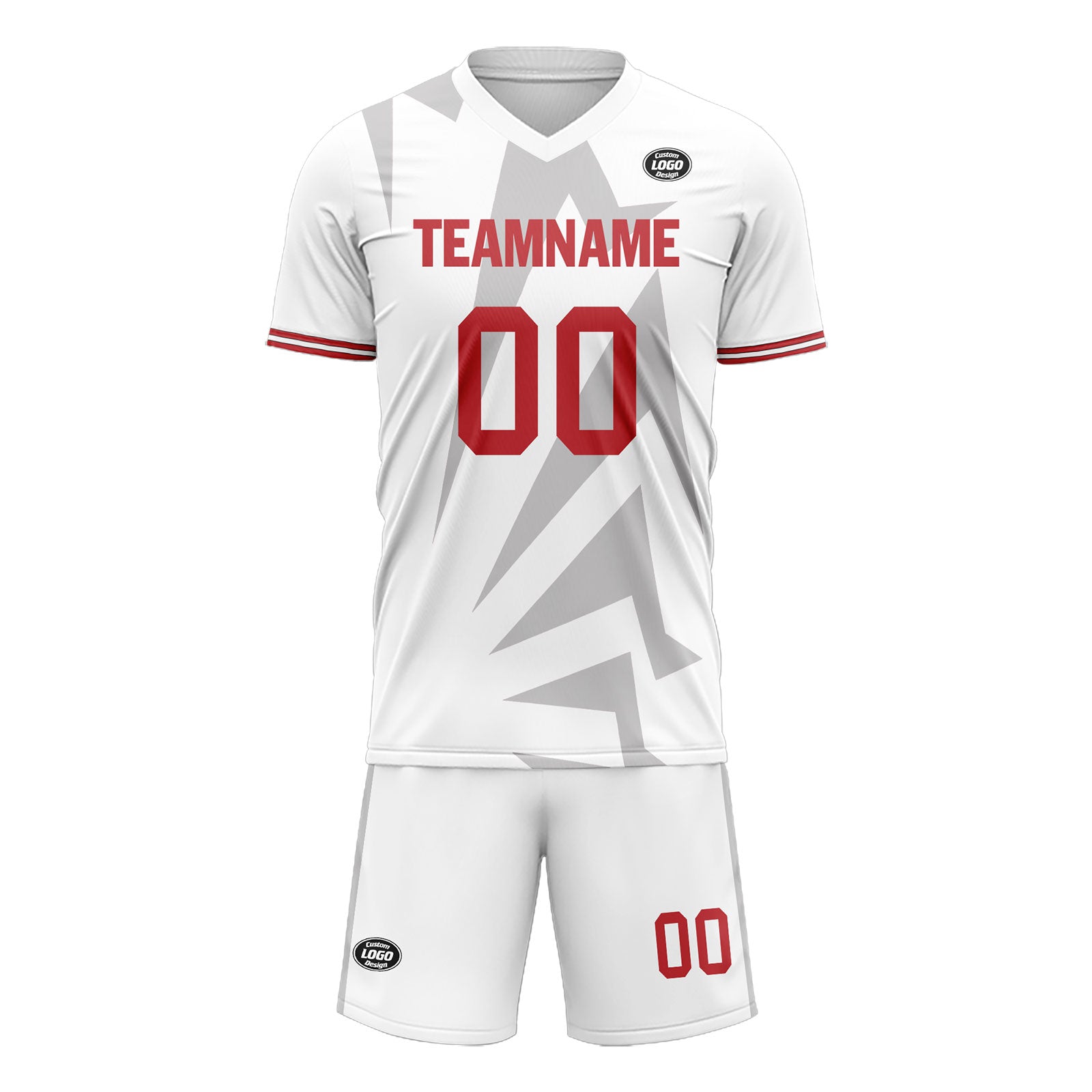 Custom White Gray Soccer Sets Jersey Personalized SCJ101-D28046