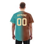 Custom Brown Cyan Gradient Fashion Personalized Authentic Baseball Jersey BSBJ01-D0a7088