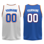 Custom White Blue Classic Style Reversible Basketball Uniform Personalized Ordinary BBJR-D017039