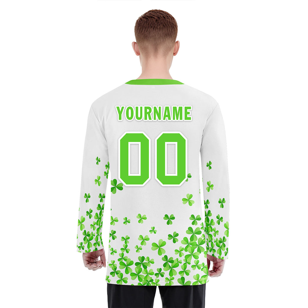 Custom Four-leaf clover Personalized Hockey Jersey HCKJ01-E0615-4