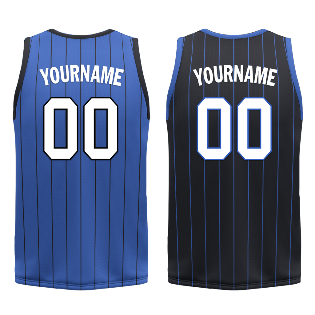 Custom Blue Black Classic Style Reversible Basketball Uniform Personalized Ordinary BBJR-D017055