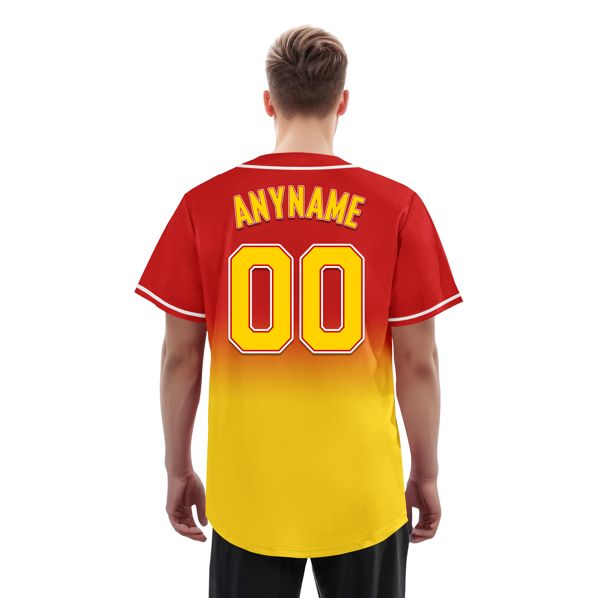Custom Red Yellow Fade Fashion Personalized Authentic Baseball Jersey BSBJ01-D0a70d7