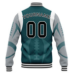 Custom Green Philadelphia Jacket Bomber Full-Snap Varsity Letterman Personalized Jacket FZ005-D025004-21