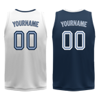 Custom White Blue Classic Style Reversible Basketball Uniform Personalized Ordinary BBJR-D017043
