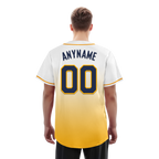 Custom White Yellow Fade Fashion Personalized Authentic Baseball Jersey BSBJ01-D0a70dc
