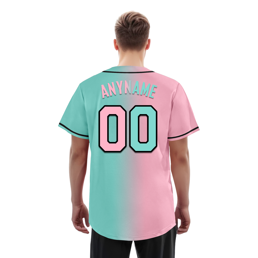 Custom Pink Cyan Gradient Fashion Personalized Authentic Baseball Jersey BSBJ01-D0a708b