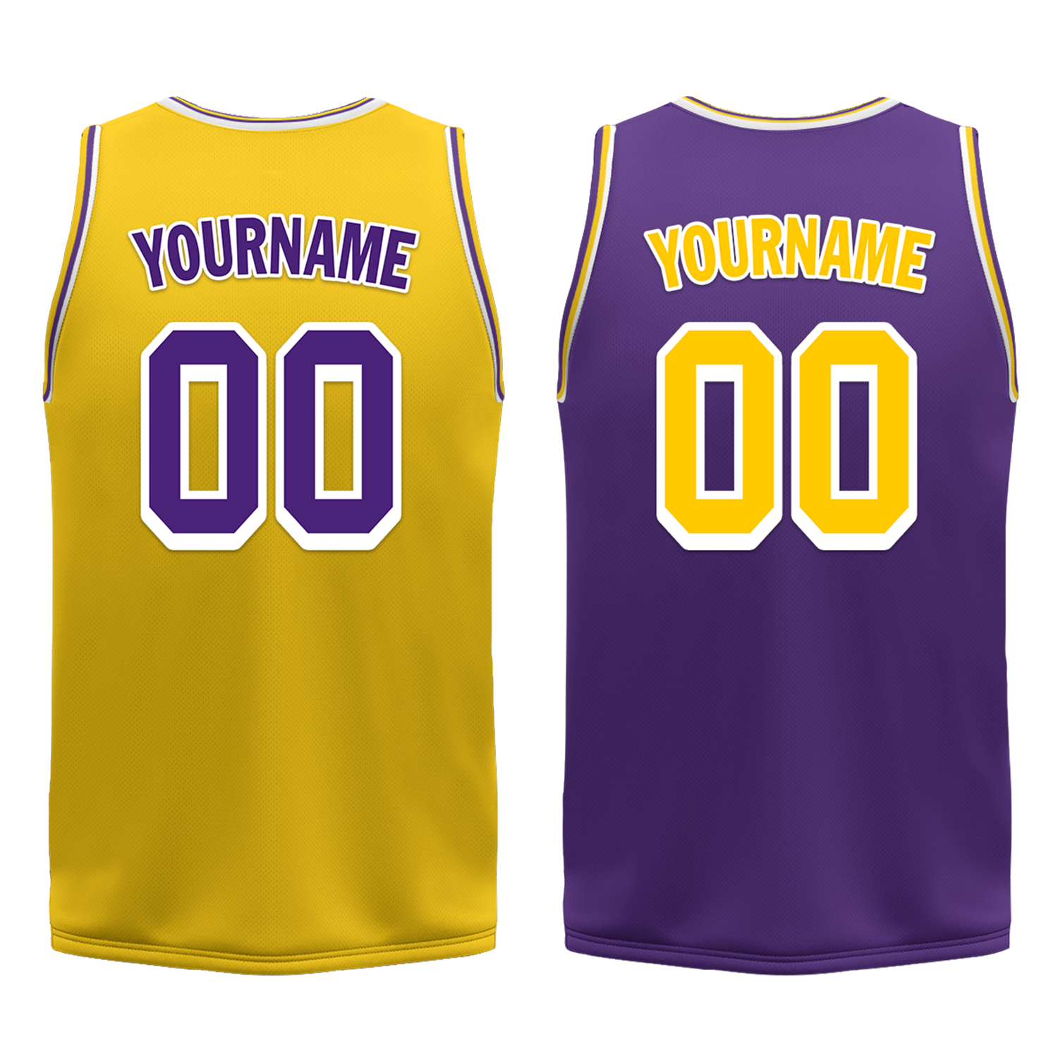 Custom Yellow Purple Classic Style Reversible Basketball Uniform Personalized Ordinary BBJR-D017034