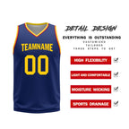 Custom Navy Blue Red Gold Golden State City Edition Personalized Reversible Basketball Set Sports Basketball Jersey BBJ01R-D0610-10