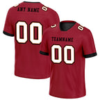 Custom Red Black White Tampa Bay Personalized Authentic Football Jersey FBJ02-E0601-8