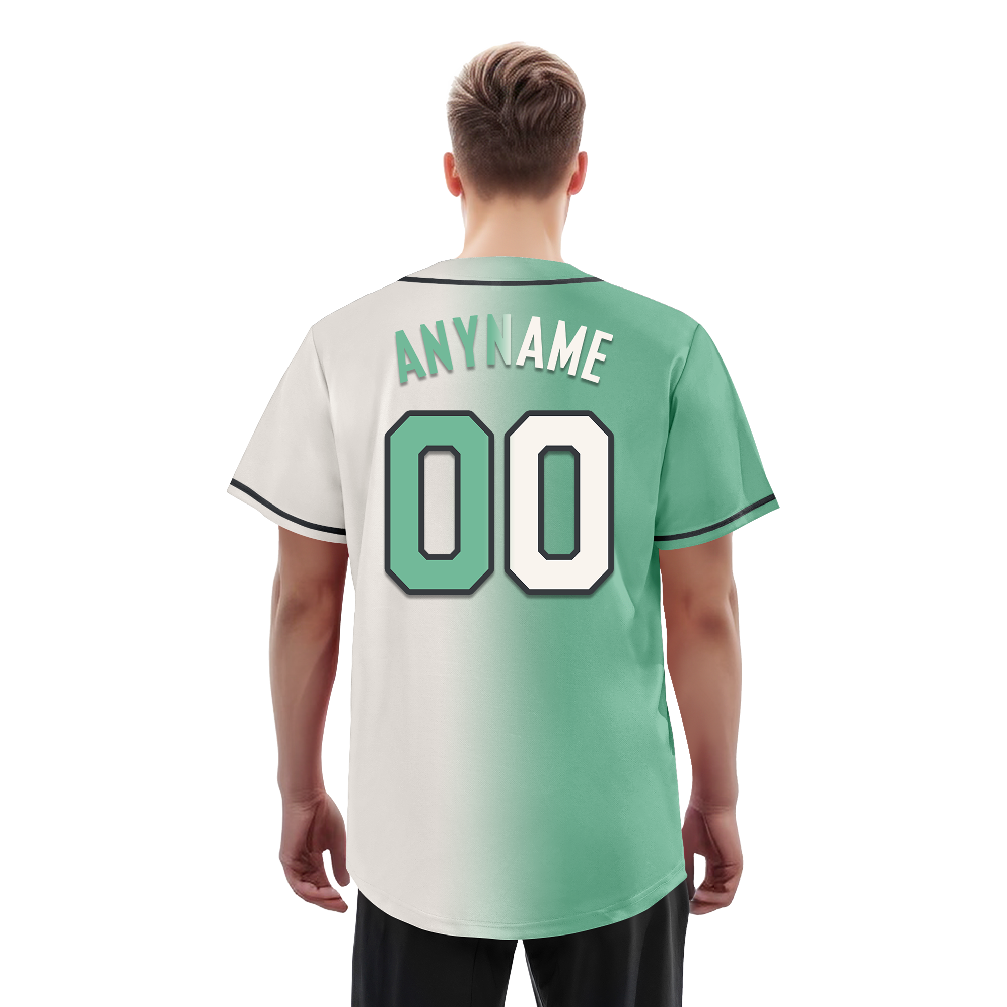 Custom Green White Gradient Fashion Personalized Authentic Baseball Jersey BSBJ01-D0a708a