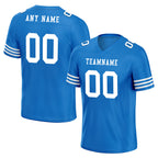 Custom Blue White Striped Sleeves Personalized Authentic Football Jersey FBJ02-D06038