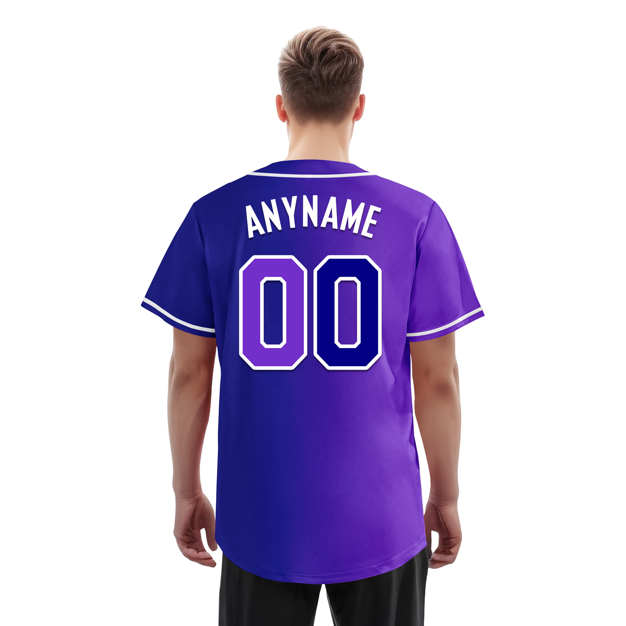 Custom Purple Blue Gradient Fashion Personalized Authentic Baseball Jersey BSBJ01-D0a7a0b