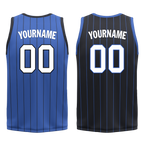 Custom Blue Black Classic Style Reversible Basketball Uniform Personalized COOLMAX BBJR-D017055