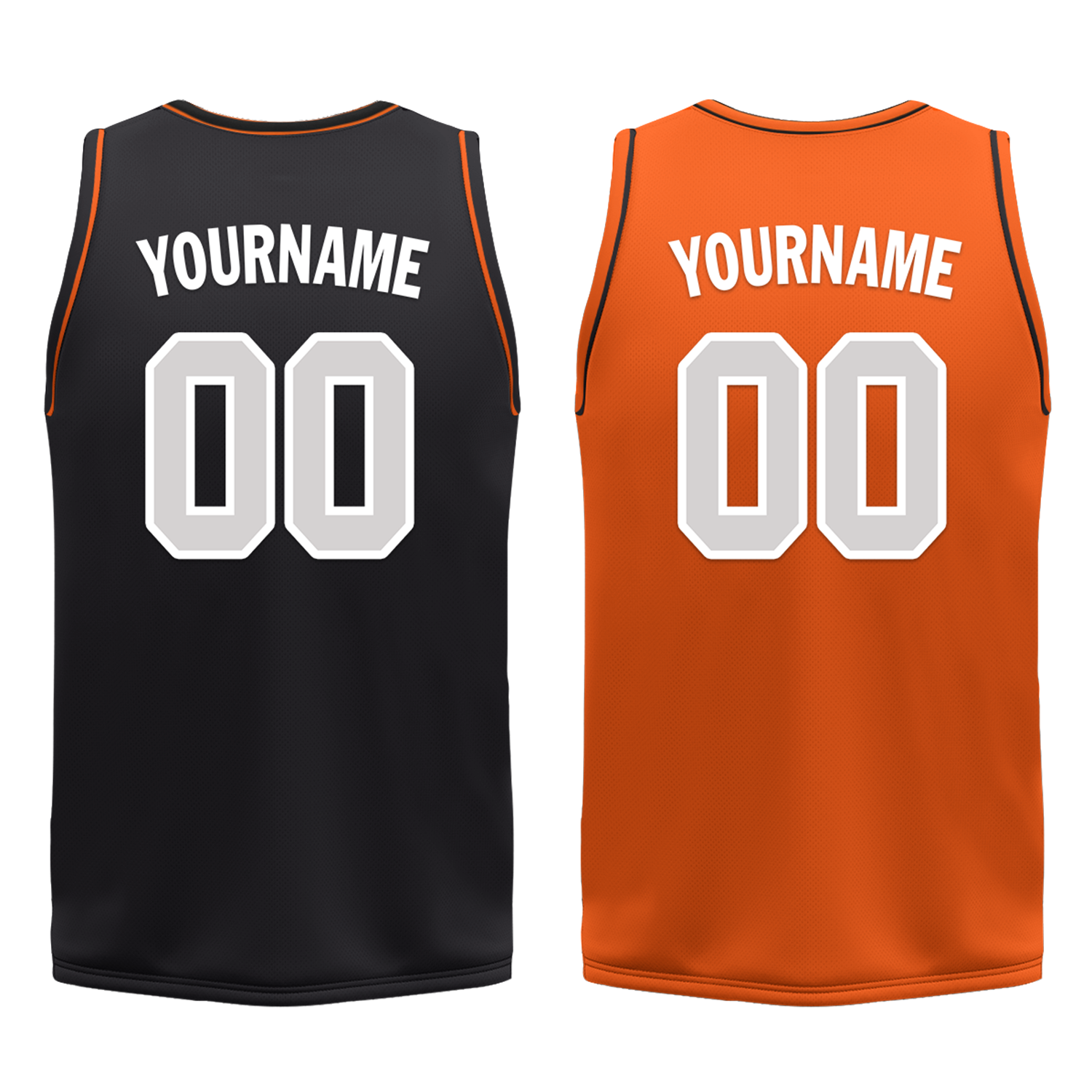 Custom Black Orange Classic Style Reversible Basketball Uniform Personalized COOLMAX BBJR-D017019
