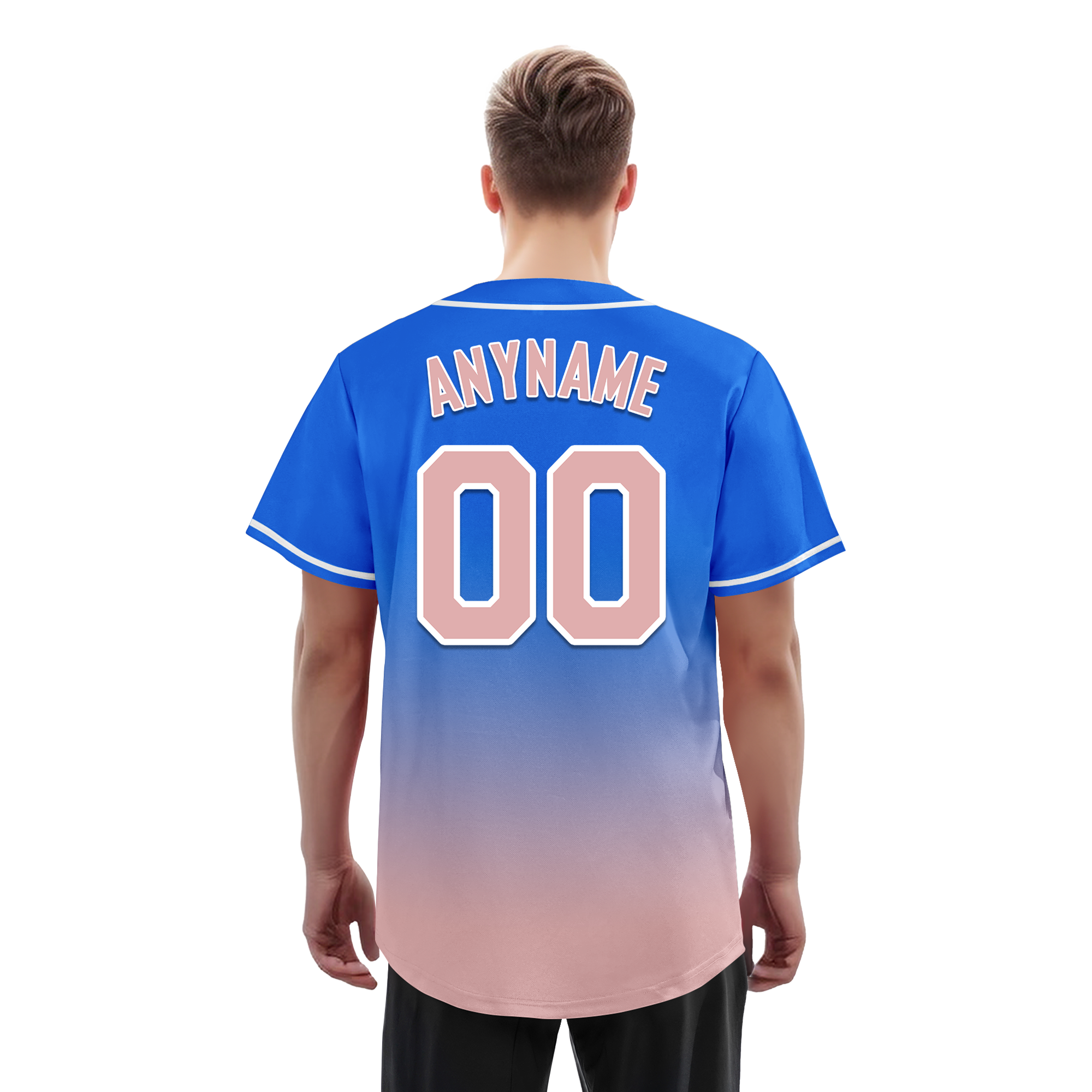 Custom Blue Pink Fade Fashion Personalized Authentic Baseball Jersey BSBJ01-D0a70e0