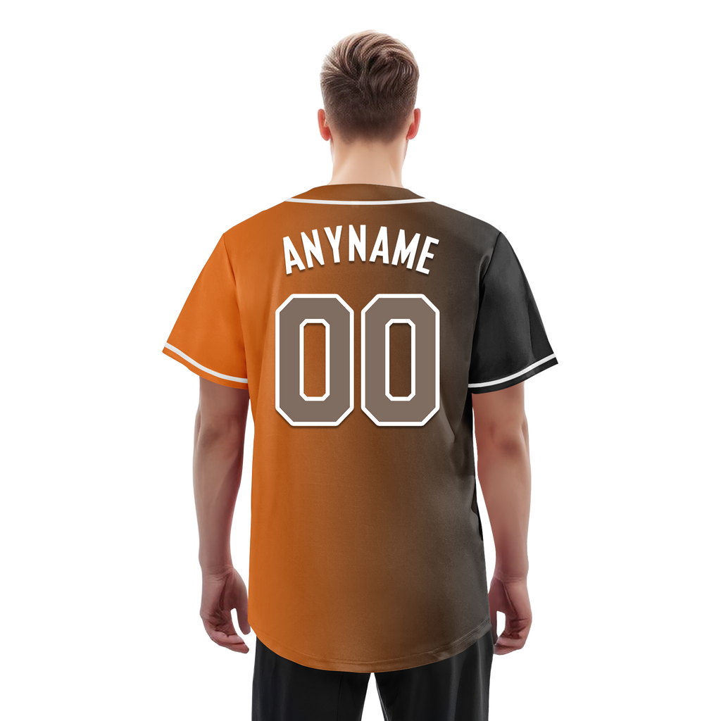 Custom Grey Orange Gradient Fashion Personalized Authentic Baseball Jersey BSBJ01-D0a7097