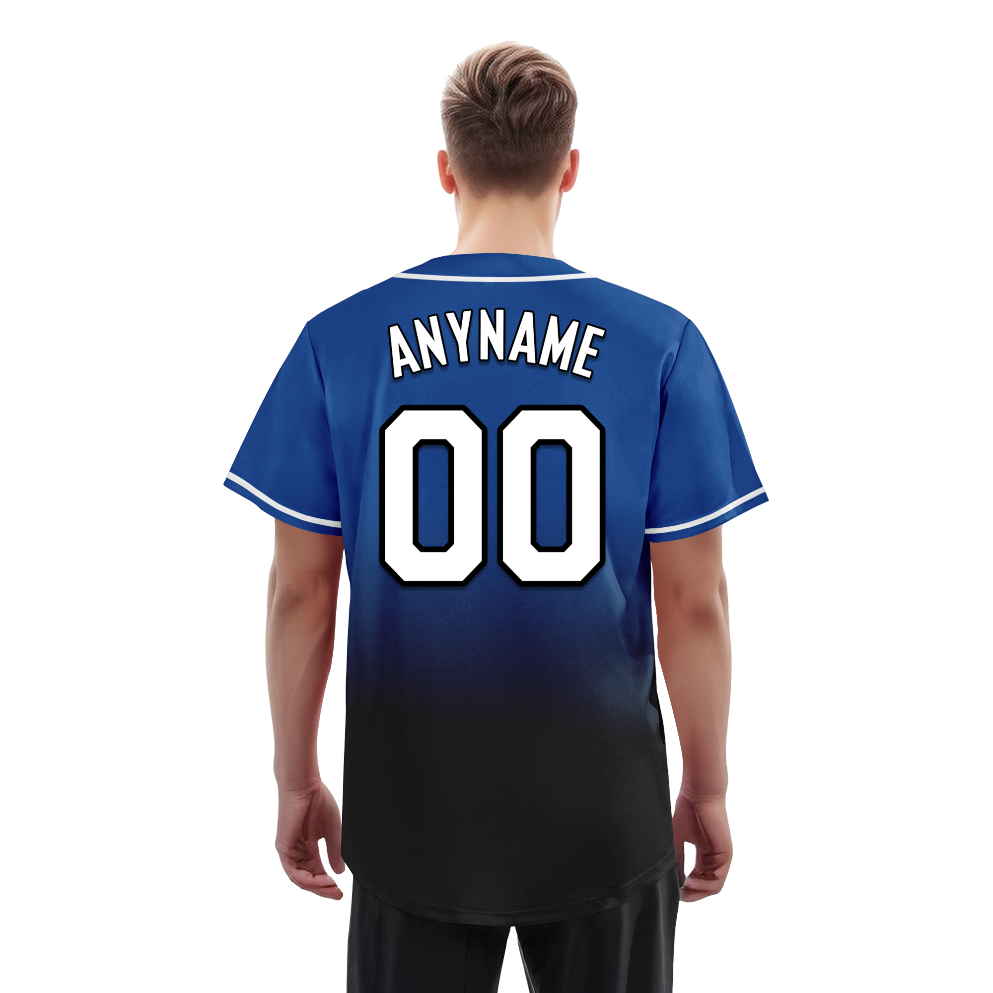 Custom Blue Black Fade Fashion Personalized Authentic Baseball Jersey BSBJ01-D0a70be
