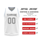 Custom White Gray Blue Dallas City Edition Personalized Reversible Basketball Set Sports Basketball Jersey BBJ01R-D0610-7