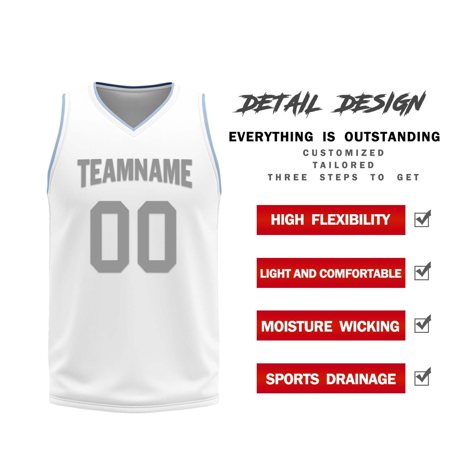 Custom White Gray Blue Dallas City Edition Personalized Reversible Basketball Set Sports Basketball Jersey BBJ01R-D0610-7