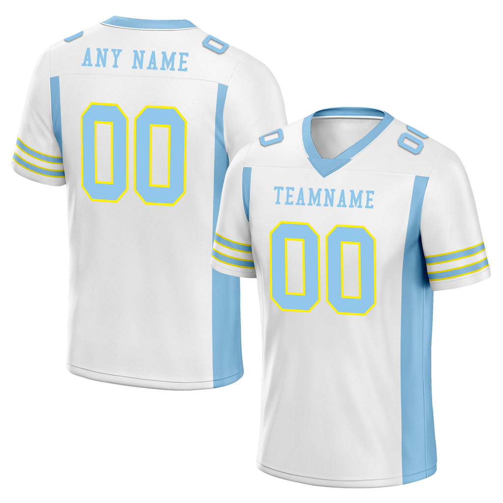 Custom White Red Striped Sleeves Personalized Authentic Football Jersey FBJ02-D06058