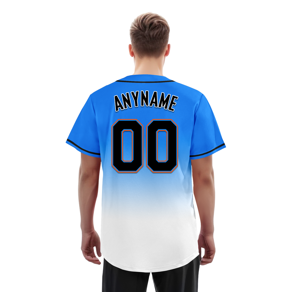 Custom Blue White Fade Fashion Personalized Authentic Baseball Jersey BSBJ01-D0a70ef