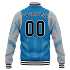 Custom Blue Detroit Jacket Bomber Full-Snap Varsity Letterman Personalized Jacket FZ005-D025004-9