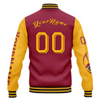 Custom Red Yellow Arizona Jacket Bomber Full-Snap Varsity Letterman Personalized Jacket FZ005SX-D020290-1