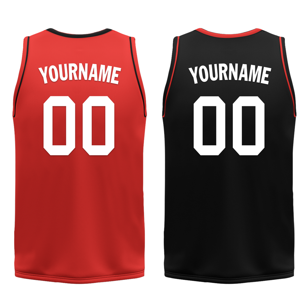 Custom Red Black Classic Style Reversible Basketball Uniform Personalized Ordinary BBJR-D017042
