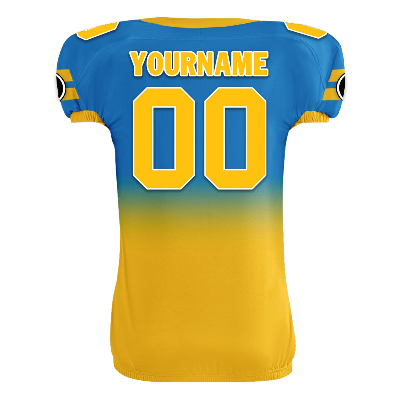 Custom Blue Yellow Fade Fashion Los Angeles High-Performance American Football Jersey FBJ06-D020252-22