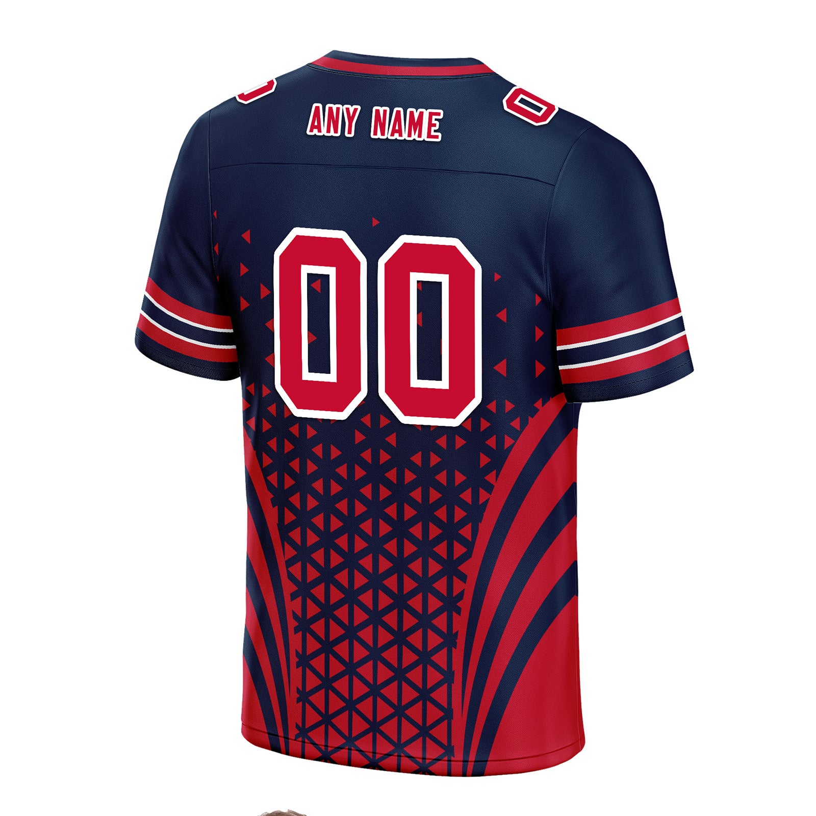 Custom Blue White Massachusetts Personalized Authentic Football Jersey FBJ02-D023033-26