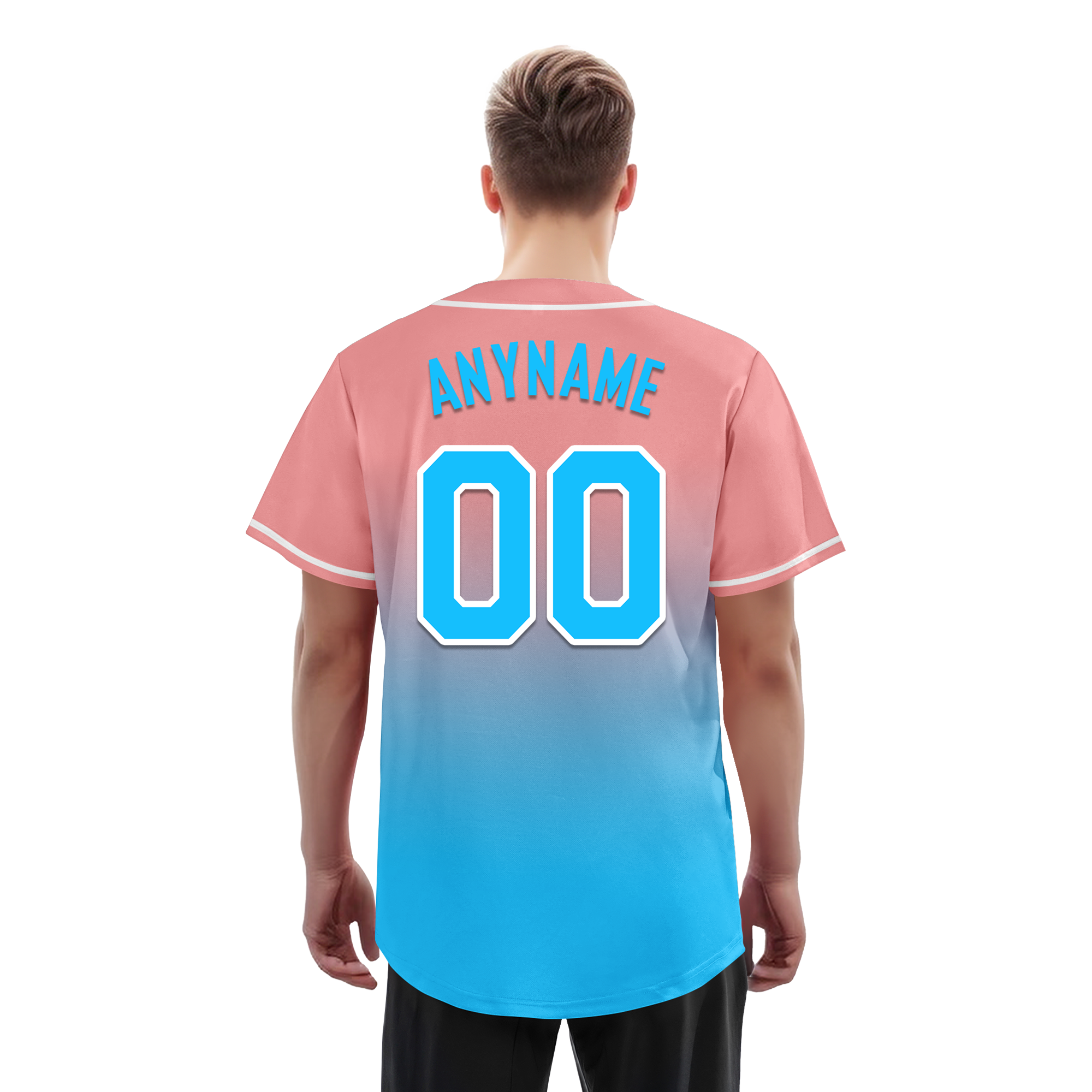 Custom Pink Blue Fade Fashion Personalized Authentic Baseball Jersey BSBJ01-D0a70f8