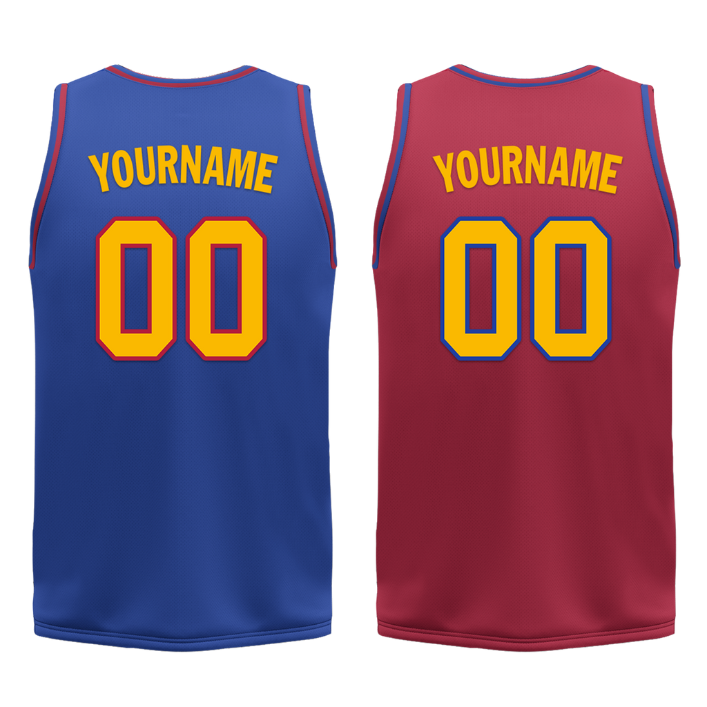 Custom Blue Red Classic Style Reversible Basketball Uniform Personalized Ordinary BBJR-D017029