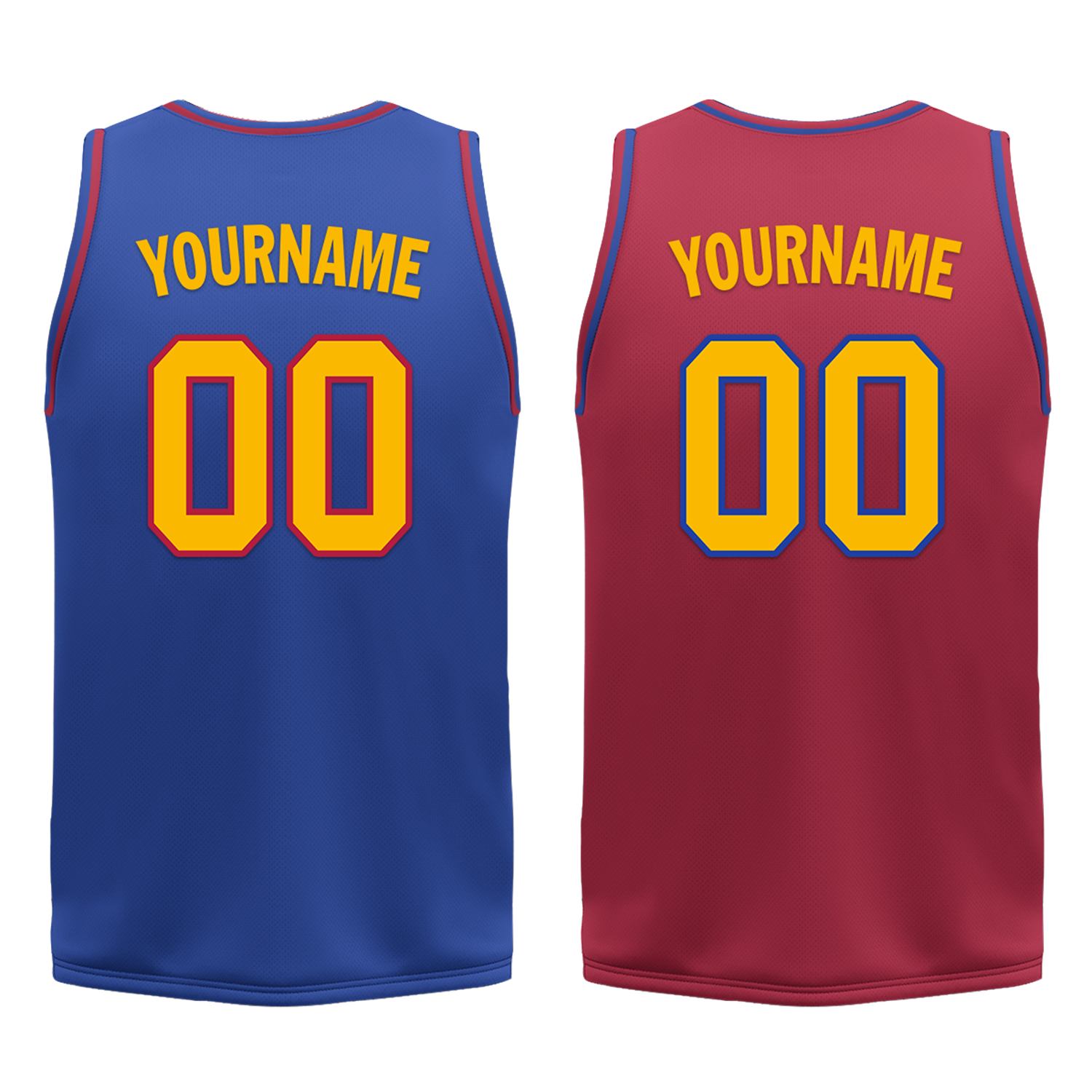 Custom Blue Red Classic Style Reversible Basketball Uniform Personalized Ordinary BBJR-D017029