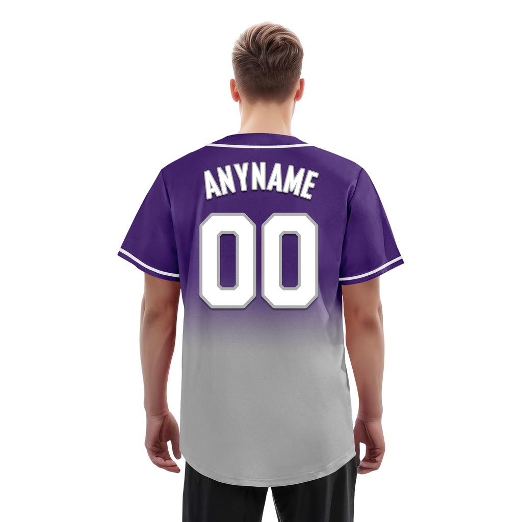 Custom Purple Grey Fade Fashion Personalized Authentic Baseball Jersey BSBJ01-D0a70cd