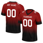 Custom Black Red Fade Fashion Personalized Authentic Football Jersey FBJ02-D06098