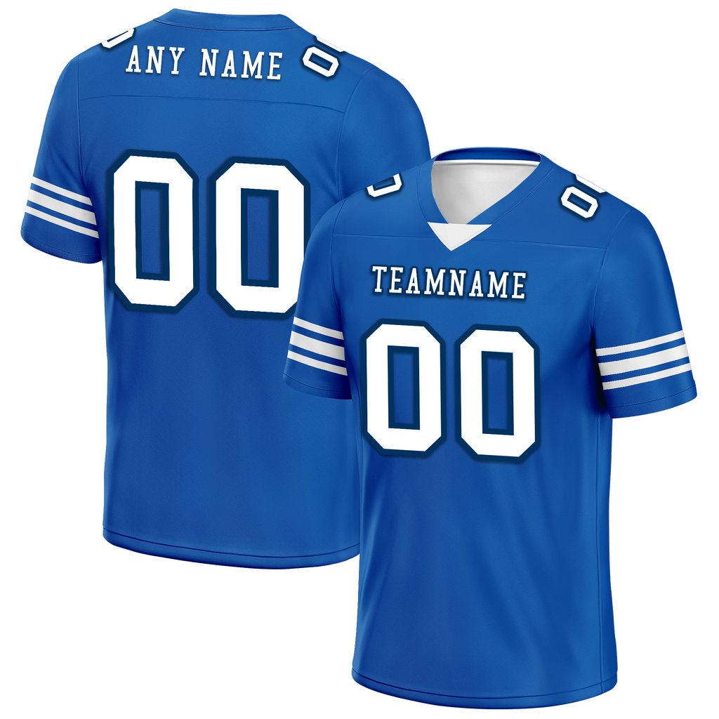 Custom Blue Classic Style Personalized Authentic Football Jersey FBJ02-bd0a700f