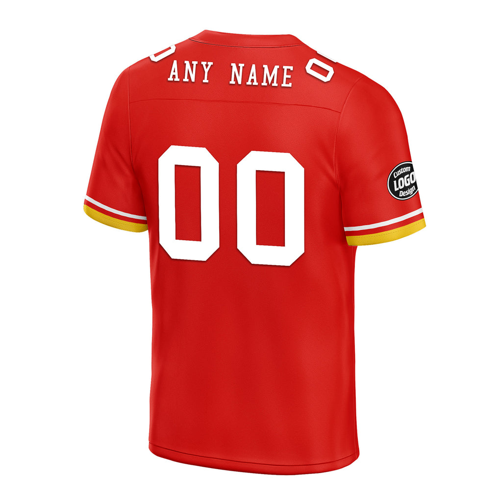 Custom Red Yellow Kansas City Football Jersey and Firesoul Sports Shoes Combo Offer Personalized Combo ZH-D020273-18
