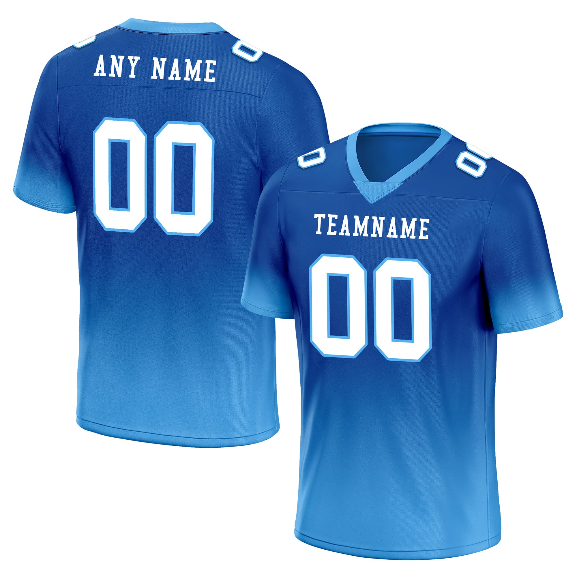 Custom Blue Pink Fade Fashion Personalized Authentic Football Jersey FBJ02-D06091
