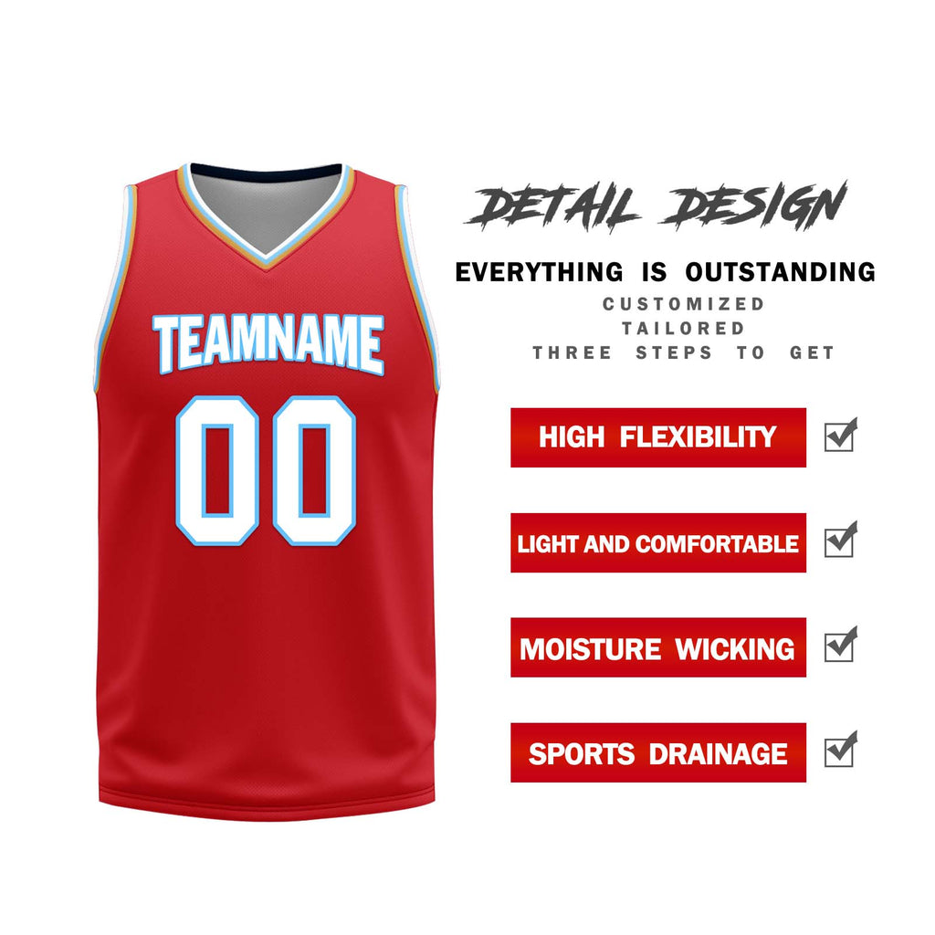Custom Red White Memphis City Edition Personalized Reversible Basketball Set Sports Basketball Jersey BBJ01R-D0610-15
