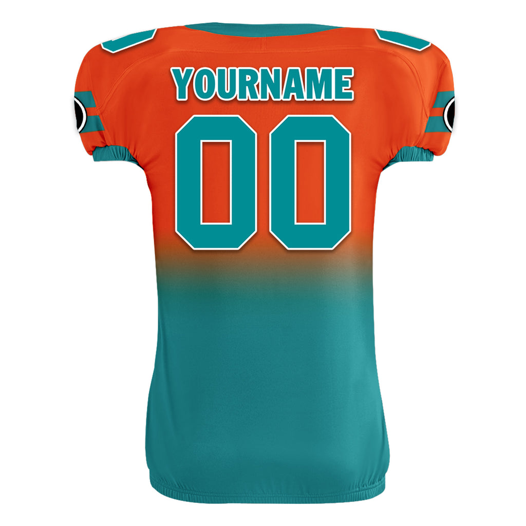 Custom Orange Blue Fade Fashion Miami High-Performance American Football Jersey FBJ06-D020252-24