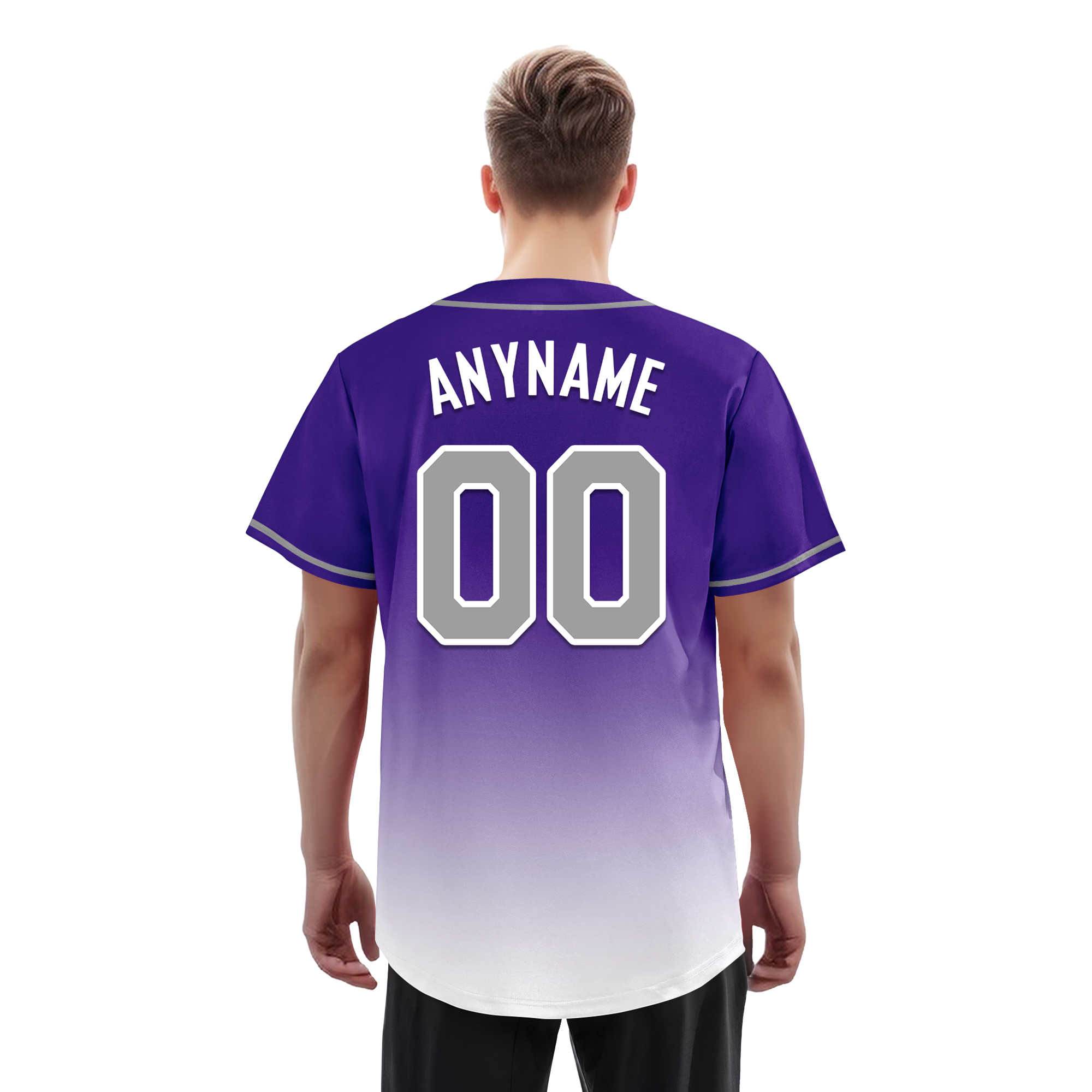 Custom Purple White Fade Fashion Personalized Authentic Baseball Jersey BSBJ01-D0a70eb
