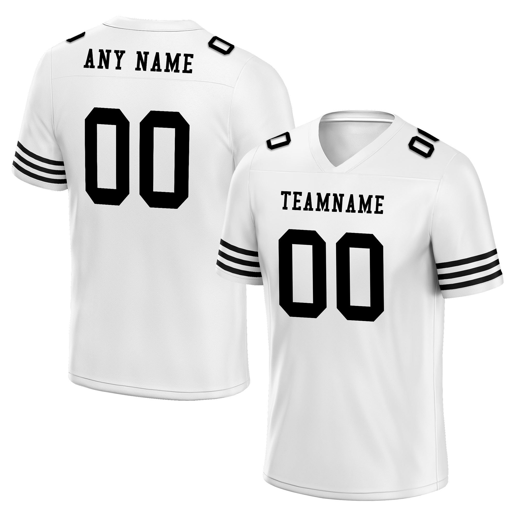 Custom White Black Striped Sleeves Personalized Authentic Football Jersey FBJ02-D06032