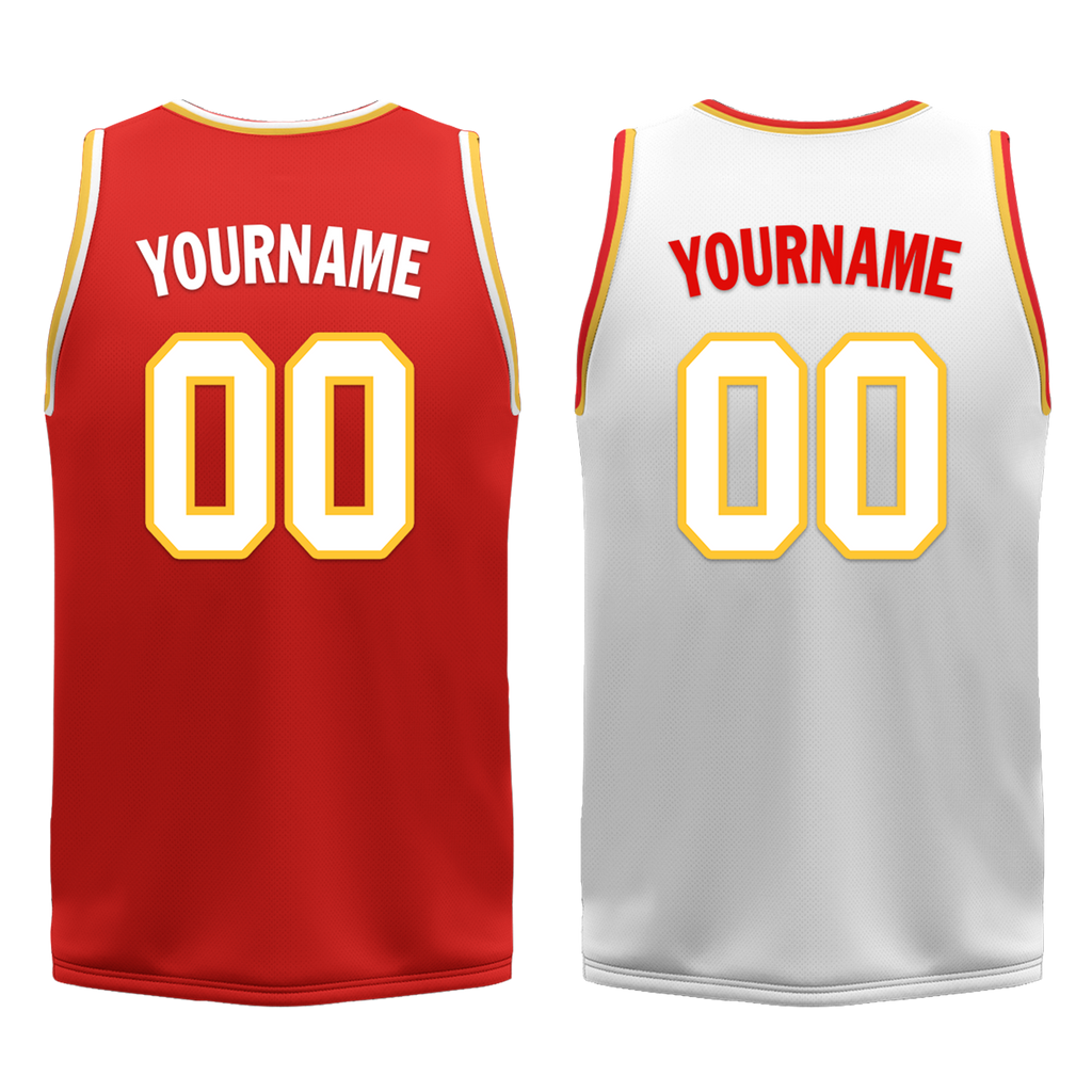 Custom Red White Classic Style Reversible Basketball Uniform Personalized Ordinary BBJR-D017027