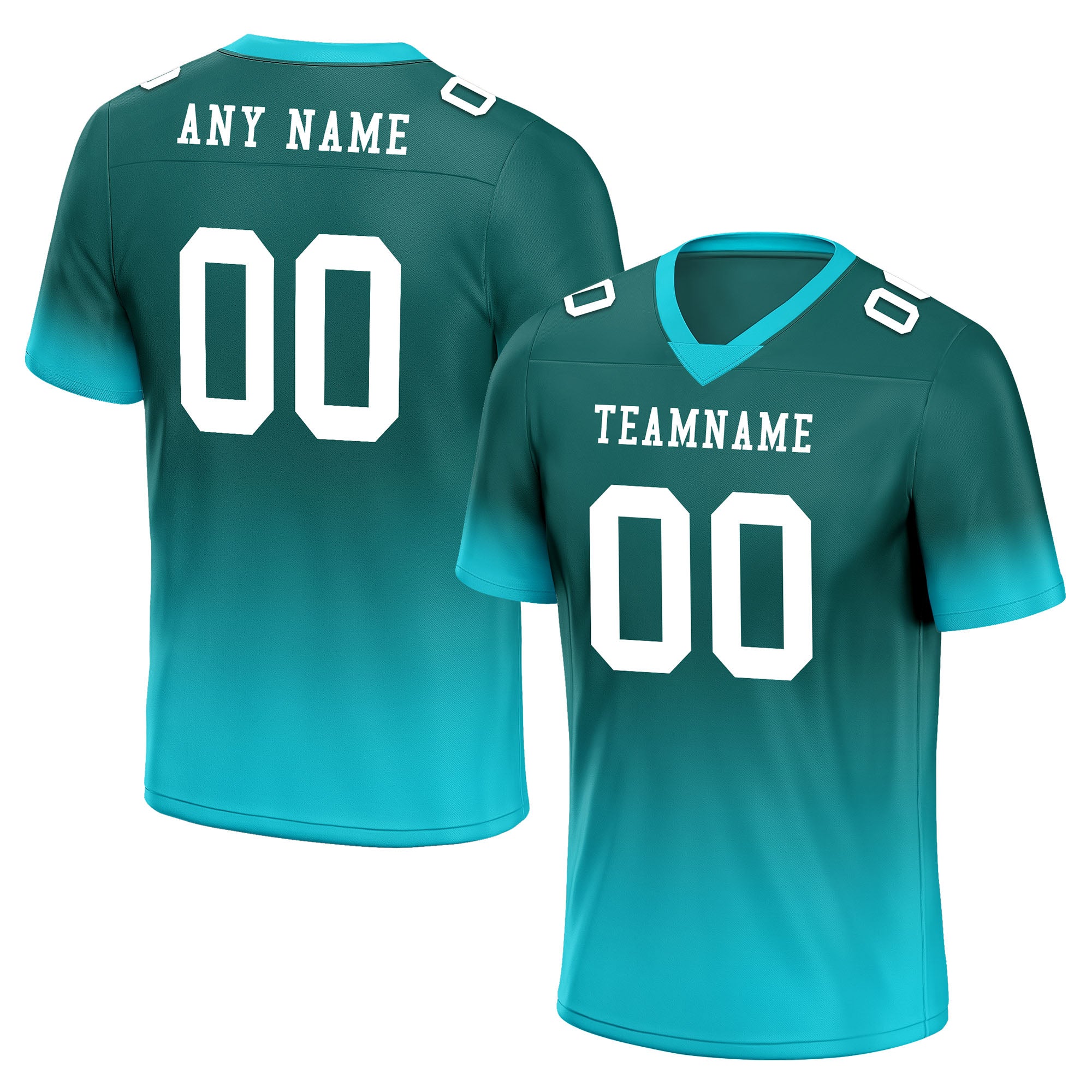 Custom Dark Teal Fade Fashion Personalized Authentic Football Jersey FBJ02-D06097