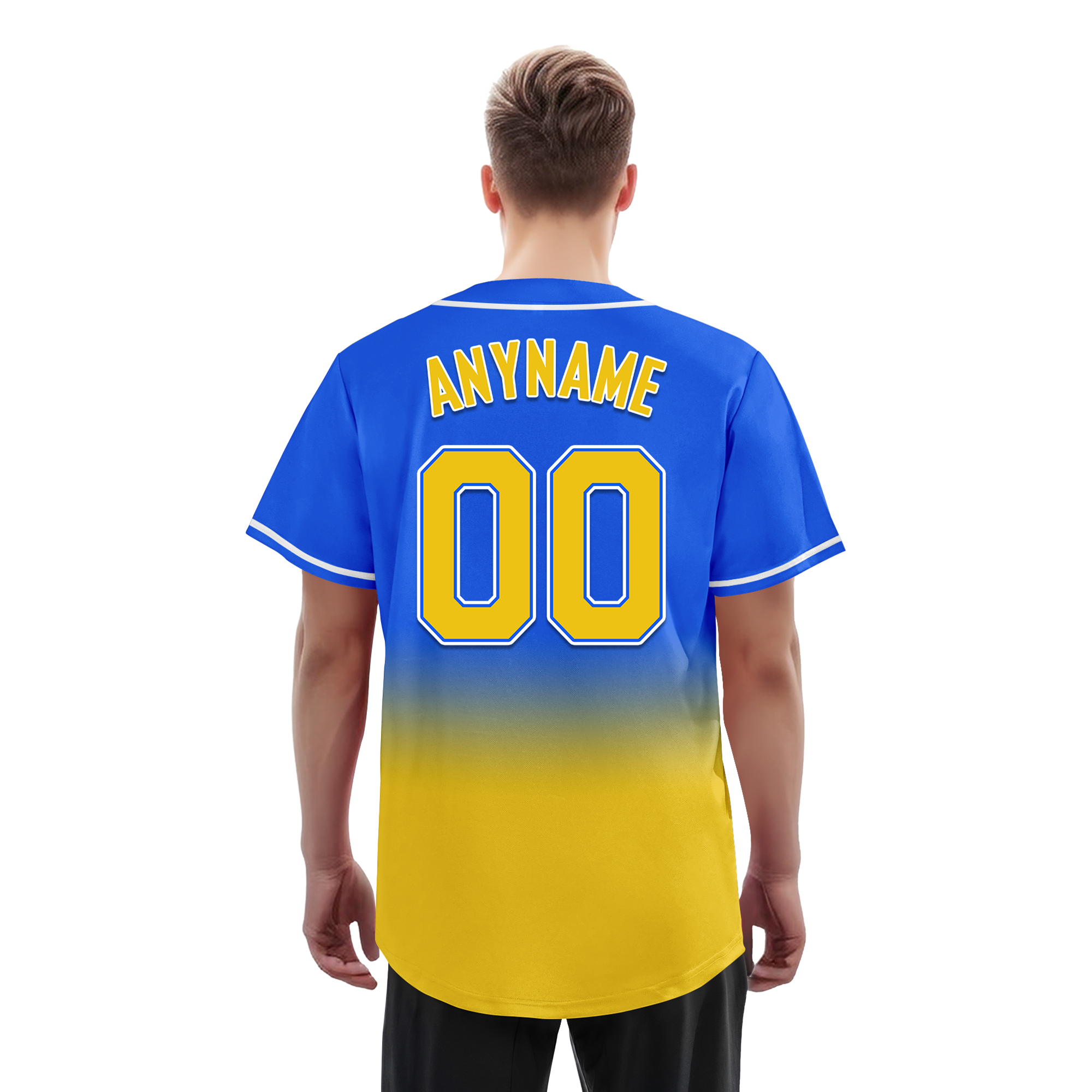 Custom Blue Yellow Fade Fashion Personalized Authentic Baseball Jersey BSBJ01-D0a70c0